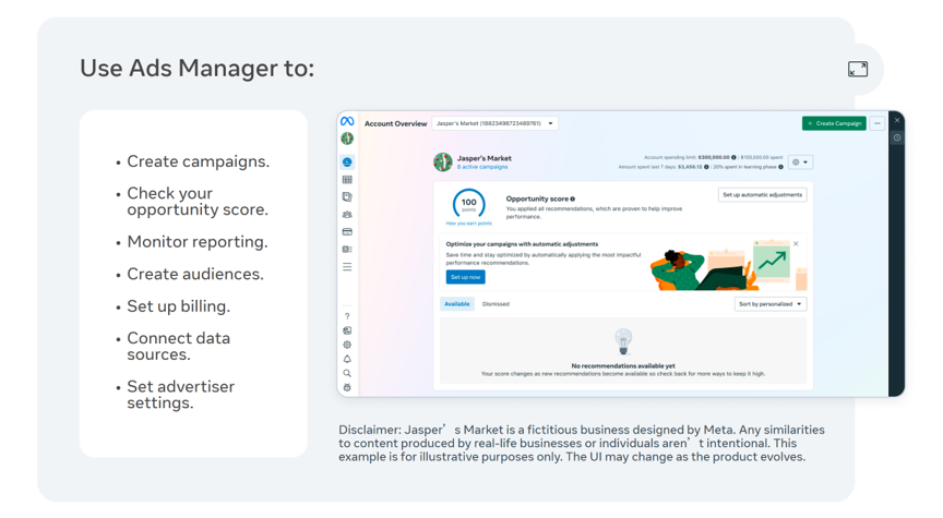 Meta Ads Manager 教学界面截图